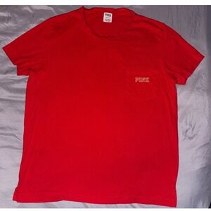 Victoria's Secret PINK VTG Red Glitter Dog Graphic Tee – Size XL